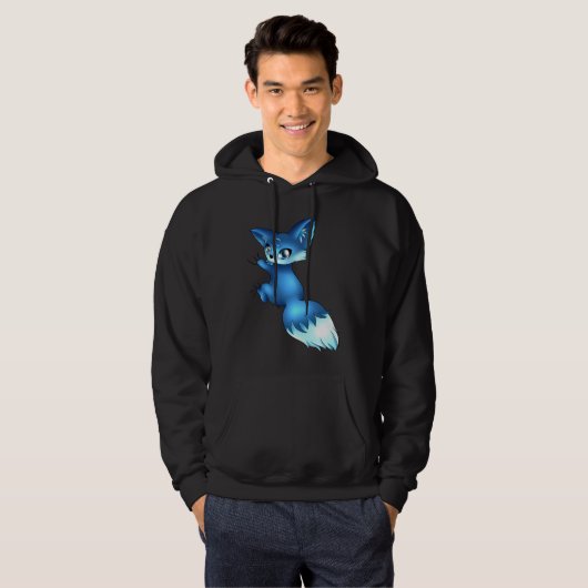 Cute Blue Fox, Animals Hoodie (Voorkant volledig)