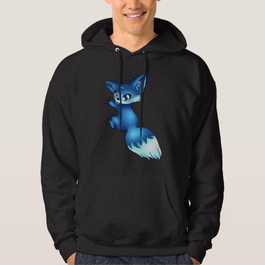 Cute Blue Fox, Animals Hoodie (Voorkant)