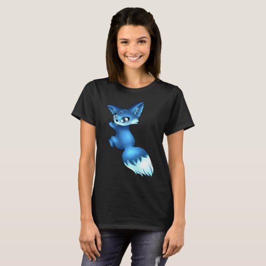 Cute Blue Fox,   Animals T-shirt (Voorkant volledig)