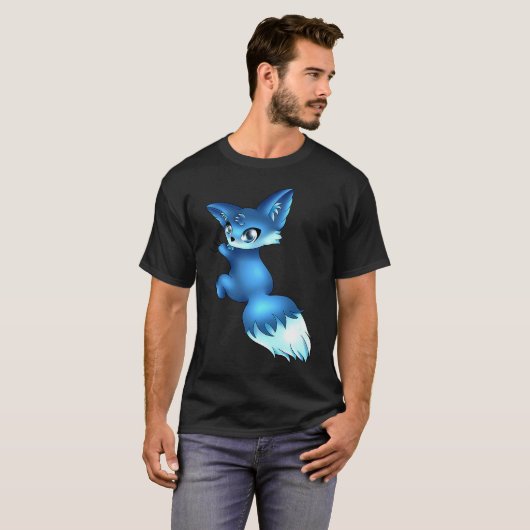 Cute Blue Fox,   Animals T-shirt (Voorkant volledig)