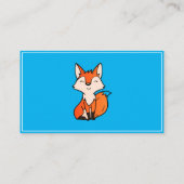 Cute Blue Fox Babyzittende Kinderopvang Visitekaartje (Achterkant)