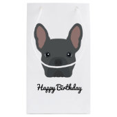 Cute Blue French Bulldog Birthday Klein Cadeauzakje (Achterkant)