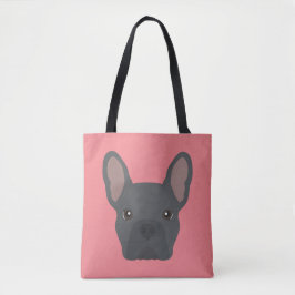 Cute Blue French Bulldog Canvas tas