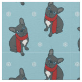 Cute blue Frenchie is klaar voor de winter Stof (Close Up)