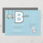 Cute Blue Funny Boy Ma Life Baby shower Kaart (Voorkant / Achterkant)