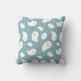 Cute Blue Ghost en Pumpkin Kussen