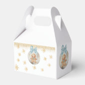 Cute  blue Gingerbread  boy Bauble Baby Shower Bedankdoosjes (Achterkant)