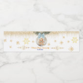 Cute  blue Gingerbread  boy  Christmas Baby  Waterfles Etiket (Enkel label)