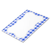 Cute Blue Gingham, geborduurd Notitieblok (Schuin)