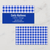 Cute Blue Gingham Gecontroleerd Visitekaartje (Voorkant / Achterkant)