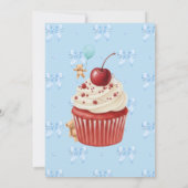 Cute Blue Gingham Teddy Bear & Ribbon  Kaart (Achterkant)