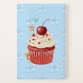 Cute Blue Gingham Teddy Bear & Ribbon  Notitieboek (Achterkant)