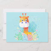 Cute Blue Giraffe Baby shower Invitation Kaart (Voorkant)