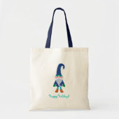 Cute Blue Gnome kerst Tote Bag (Voorkant)
