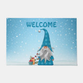 Cute Blue Gnome-kerstdecor Deurmat (Voorkant)
