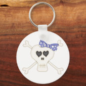 Cute Blue Gothic Crossbones Sleutelhanger (Voorkant)
