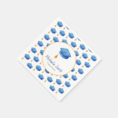Cute Blue Graduation Cap Personalized Afstuderen Servet (Hoek)