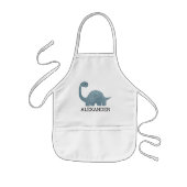 Cute Blue Gray Dinosaur Personalized Kinder Schort (Voorkant)