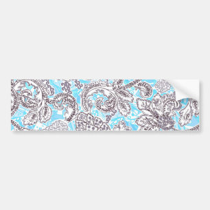 Cute blue gray klassieke floral bumpersticker