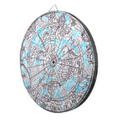 Cute blue gray klassieke floral dartbord (Voorkant Rechts)