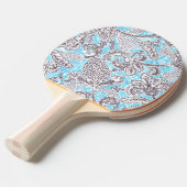 Cute blue gray klassieke floral tafeltennisbatje (Voorkant Gekanteld)