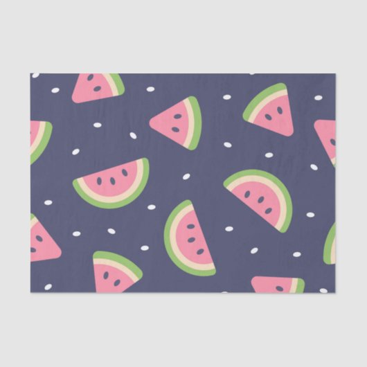 Cute Blue Green Boy's Birthday Watermelon Fruit Tissuepapier (Voorkant)