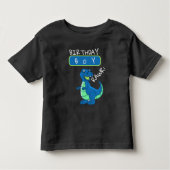 Cute Blue Green Dinosaur First Birthday Kinder Shirts (Voorkant)