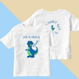 Cute Blue Green Dinosaur First Birthday Kinder Shirts