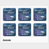 Cute Blue Green Galaxy-klasse 2023 Afstuderen Vierkante Sticker (Vel)