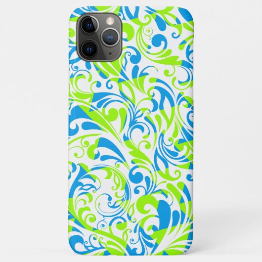 Cute blue green gemengde florale patronen Case-Mate iPhone case (Achterkant)