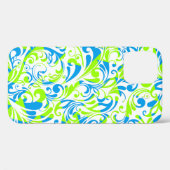 Cute blue green gemengde florale patronen Case-Mate iPhone case (Achterkant (horizontaal))