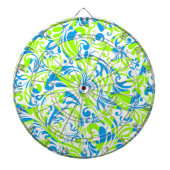 Cute blue green gemengde florale patronen dartbord (Voorkant)