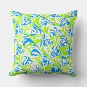 Cute blue green gemengde florale patronen kussen