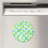 Cute blue green gemengde florale patronen magneet (Insitu (Vaatwasser))