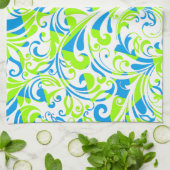 Cute blue green gemengde florale patronen theedoek (Gevouwen)