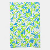 Cute blue green gemengde florale patronen theedoek (Verticaal)