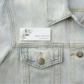 Cute Blue Green Gold Leafy Botanical Floral Bunch Naamplaatje (In situ)