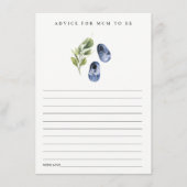 Cute Blue Green Leafy Advice for Mum Baby shower Informatiekaartje (Voorkant)