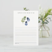 Cute Blue Green Leafy Advice for Mum Baby shower Informatiekaartje (Staand voorkant)