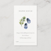 Cute Blue Green Leafy Diaper Baby shower Raffle Informatiekaartje (Voorkant)