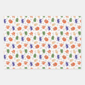 Cute Blue Green Monsters Mixed Halloween Patronen Inpakpapier Vel (Voorkant 3)