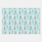 Cute Blue Green Roze kerstboom - cadeau Inpakpapier Vel (Voorkant)