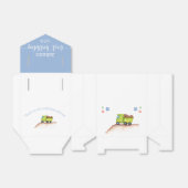 Cute Blue Green Truck First Birthday Party Bedankdoosjes (Uitgevouwen)