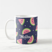 Cute Blue Green Watermeloen Fruit Koffiemok (Links)