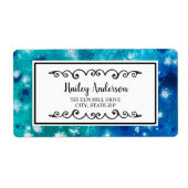 Cute Blue Green White Shipping Label (Voorkant)