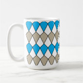Cute Blue Grey Diamond Pattern Koffiemok (Links)