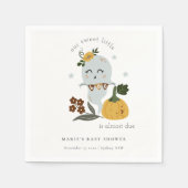 Cute Blue Halloween Ghost Little Boo Baby shower Servet (Voorkant)