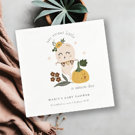 Cute Blue Halloween Ghost Little Boo Baby shower Servet