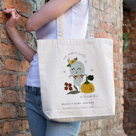 Cute Blue Halloween Ghost Little Boo Baby shower Tote Bag