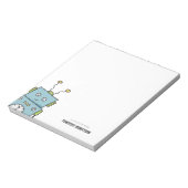 Cute Blue Hand Drawn Robot Notitieblok (Linkerzijde)